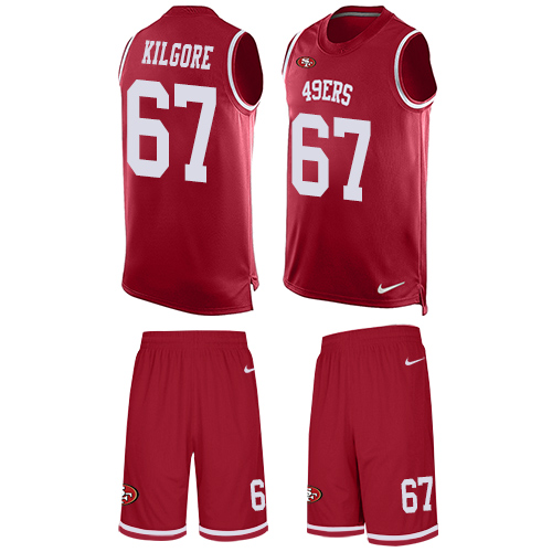 Men's Limited Daniel Kilgore Nike Jersey Red - #67 Tank Top Suit NFL San Francisco 49ers